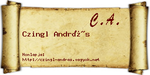 Czingl András névjegykártya